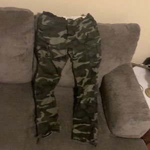 Jack & Jones Jeans Intelligence Anti Fit Camo Cargo Pants Rip Stop Size 32x34